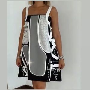 Black & White --Red & Gray Dress